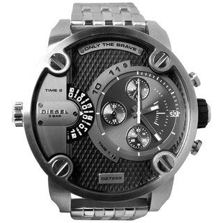 Diesel Men's DZ7259 Silver Stainless Steel Quartz Watch with Grey Dial Diesel Men's Diesel Watches