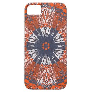 Fun Orange Teal Blue Abstract Kaleidoscope Pattern iPhone 5 Covers