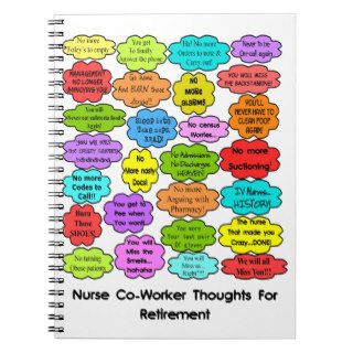 Funny Retired Nurse Gifts Co Worker Thoughts Notebooks
