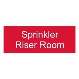 Sprinkler Riser Room Engraved Sign EGRE 566 WHTonRed Wayfinding  Business And Store Signs 