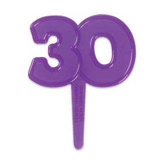 Happy Birthday {30} Cupcake Topper Picks   Set of 12  Decorative Cake Toppers  