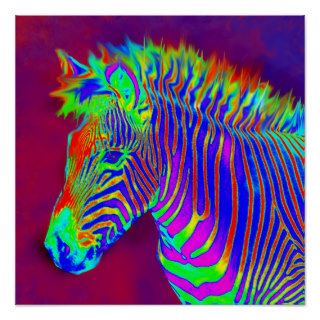 neon zebra closeup print