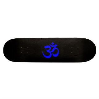 Black and Blue Om Symbol Skateboard Deck