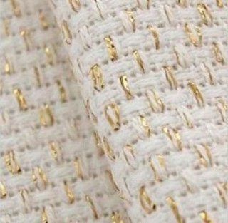 White Gold Lurex Bling Bling 14 Ct Counted Cotton Aida Cloth Cross Stitch Fabric 19x19 Inch