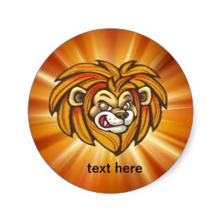 Cartoon Lion Face Wildlife Stickers