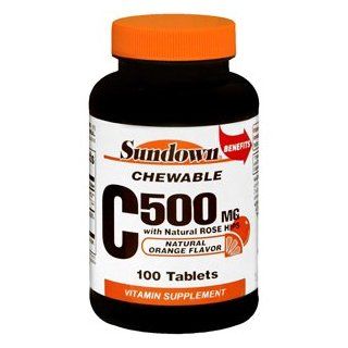 Special Pack of 5 SUN DOWN VITAMIN C 500MG CHEW W/RH 552 100 Tablets Health & Personal Care