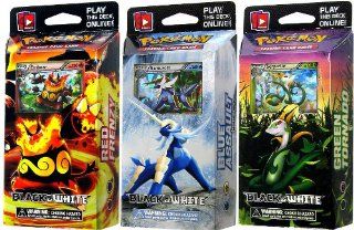 Pokemon Card Game Black & White Set of 3 Theme Decks (Blue Assault, Red Frenzy & Green Tornado) Toys & Games