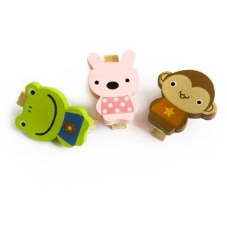 [Smile Animals C]   Wooden Clips / Wooden Clamps / Mini Clips   Decorative Hanging Ornaments