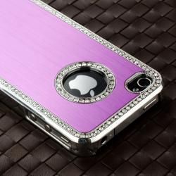 Bling Purple Case/Blue Diamond Sticker/Protector for Apple iPhone 4/4S BasAcc Cases & Holders