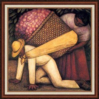 "The Flower Carrier" by Diego Rivera   Framed Artwork   Oil Paintings