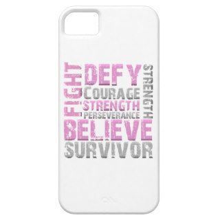 Fight Defy Courage Perseverance Breast Cancer iPhone 5/5S Cases