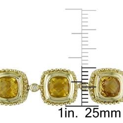 14k Yellow Gold Citrine and 1/5ct TDW Diamond Bracelet (J K, SI1 SI2) Diamond Bracelets