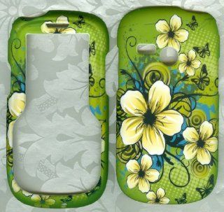 Daisey Green Flowers Lg Saber Un200 Lg200 200c Snap on Hard Case Shell Cover Protector Faceplate Rubberized Wireless Cell Phone Accessory Cell Phones & Accessories