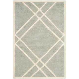 Safavieh Handmade Modern Moroccan Chatham Grey/Ivory Bordered Wool Rug (3' x 5') Safavieh 3x5   4x6 Rugs
