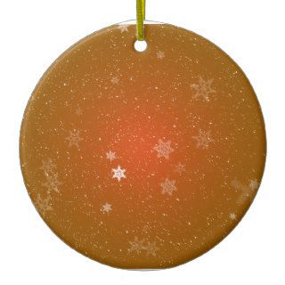 Snowflakes on Bronze Sparkles Christmas Tree Ornament