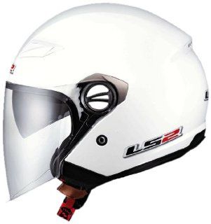 LS2 Helmets OF569 Open Face Motorcycle Helmet (Solid Pearl White, Small) Automotive