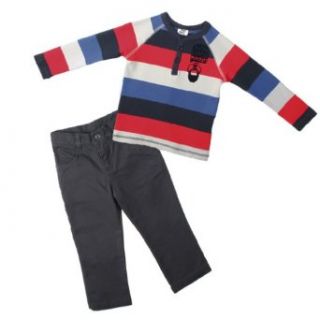 Tuc Tuc Shadows Boy's Pants & Long Sleeve Striped T Shirt Set Multicolor.(2T 10). Pants Clothing Sets Clothing