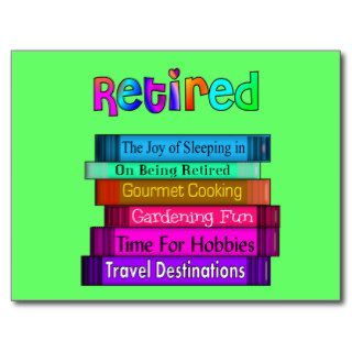 Retirement Gifts Unique Stack of Books Design Post Cards