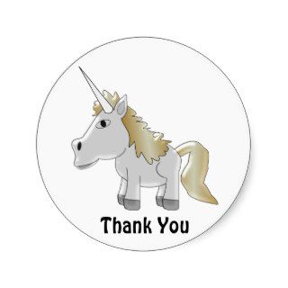 Unicorn Thank You Round Stickers