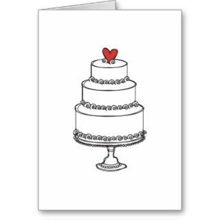 Wedding Cake Sketch   Plain Cards
