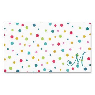 Cute girly colourful different sizes  polka dots business card