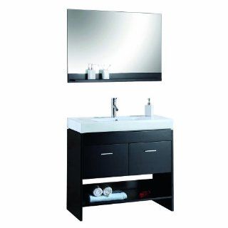 Virtu USA MS 555 C ES Gloria 36 Inch Single Sink Bathroom Vanity Set with Shelf, Espresso Finish    