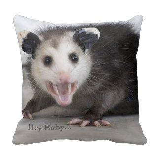 Funny Bachelor Pad Opossum Throw Pillow