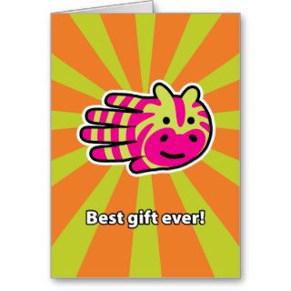 Best Ever Colorful Zebra Birthday Card