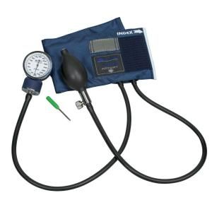 MABIS Caliber Adjustable Aneroid Sphygmomanometers with Blue Nylon Cuff for Large Adult 01 133 016