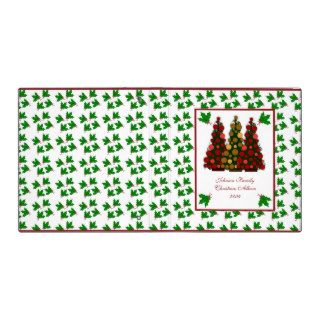 Red and Gold Christmas Tree and Holly Binder