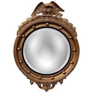 Regency Eagle 31" High Antique Gold Convex Wall Mirror   Wall Mounted Mirrors