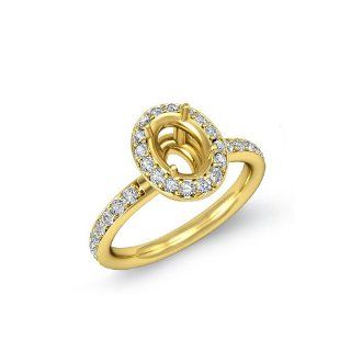 0.54Ct Round Diamond Engagment Ring Oval Setting, F   G Color, VS1   VS2 Clarity (14k Yellow Gold) 4.95g Jewelry