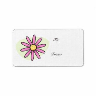 Pink daisy gift tag custom address labels