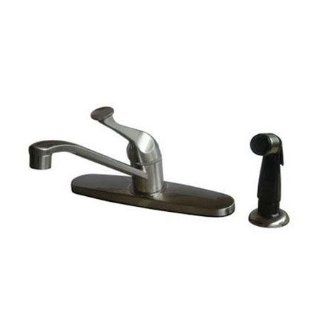 Elements of Design EB572SN Chatham Single Handle 8" Center Kitchen Faucet with Black Sprayer, Satin Nickel   Touch On Kitchen Sink Faucets  