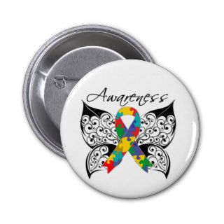 Tattoo Butterfly Awareness   Autism Pins