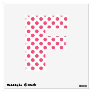 Pink & White Polka Dot Letter F Wall Decal
