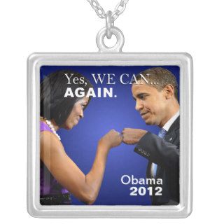 Obama Fist Bump   yes we can again Necklace