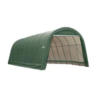 ShelterLogic 14 ft. x 28 ft. x 12 ft. Green Cover Round Style Shelter 95334.0
