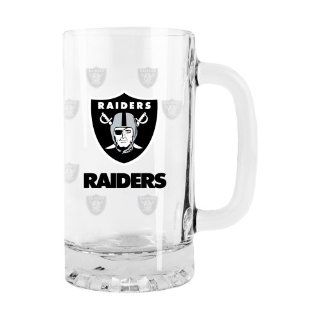 NFL Oakland Raiders Satin Etch Tankard Glass, Clear, 16 Ounce  Beer Glasses  Sports & Outdoors