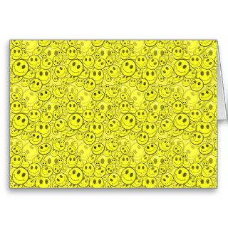 smiley face pattern greeting cards