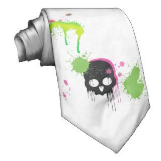 Skull Paint Splatter Custom Tie