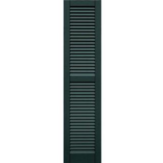 Winworks Wood Composite 15 in. x 65 in. Louvered Shutters Pair #638 Evergreen 41565638