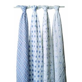 aden + anais Muslin Swaddle Blankets in Prince Charming (Pack of 4) aden + anais Swaddling Blankets
