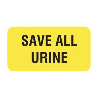 Save All Urine 1 5/8" x 7/8" Fl Yellow Label (Roll of 560)  File Folder Labels 