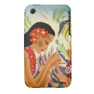 Hawaiian Girly Vintage Poster iphone3 Case Case Mate iPhone 3 Cases