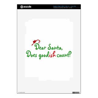 Dear Santa Does Goodish Count iPad 3 Decals