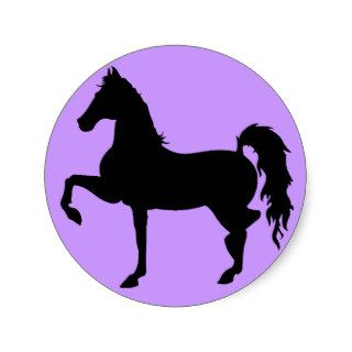 Black horse on purple background sticker