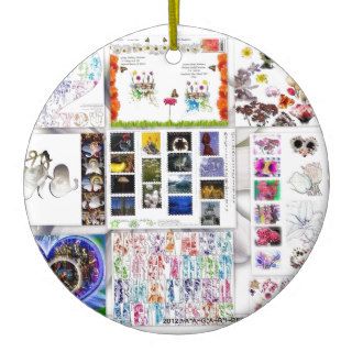 Collage AA*GA*BI Designs Christmas Tree Ornament