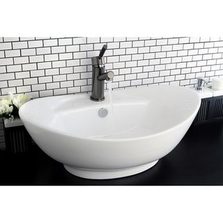 Oval Vitreous China White Bathroom Vessel Sink Bathroom Sinks