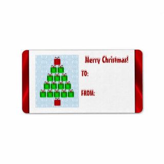 Christmas Trees Of Presents Gift Tags Labels